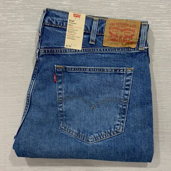 Levi's 514 Straight Leg Jeans Men's 40 x 30 Regular Fit Medium Wash Denim - Picture 1 of 10
